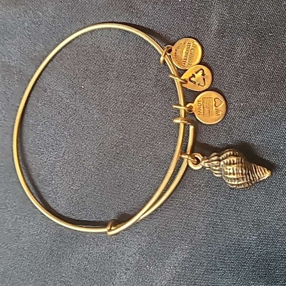 Alex and Ani Conch Shell Charm Bangle Bracelet
